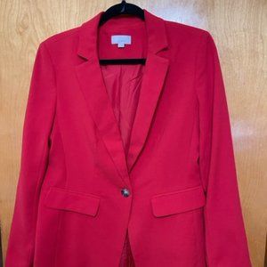 Modern Single Breasted Red Blazer by LOFT